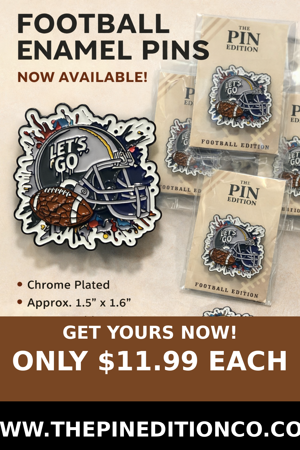 Let’s go - Football Pin